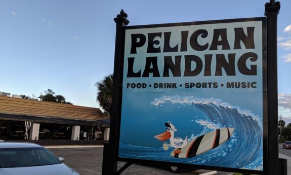 The sign for Pelican Landing on San Marco in St. Augustine.