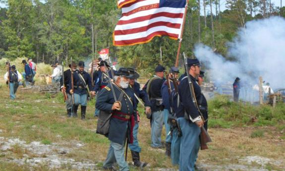 The historic battle reenactment for Pellicer Creek begins at 1 p.m.