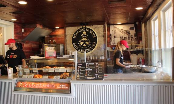 Inside of Ben's Soft Pretzels in St. Augustine, FL