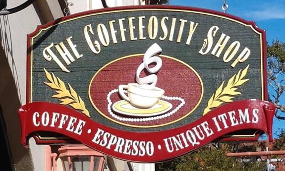 Sign at The Coffeeosity Shop in St. Augustine, Fl 