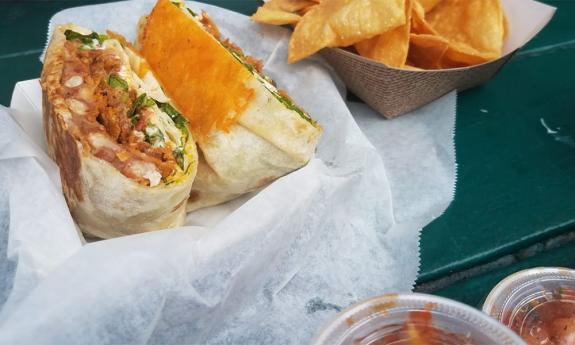 Burrito meal at A1A Burrito Works on St. Augustine Beach
