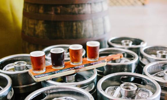 A craft beer flight at Ancient City Brewing in St. Augustine.