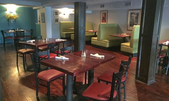 The interior of the Balefire Brasserie in St. Augustine Beach, Florida.