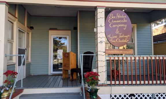 The entry to the Bar Harbor Cheesecake Company, located in Love Cottage in St. Augustine.