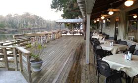 Outdoor seating and intracoastal views at Barbara Jean's On The Water in Ponte Vedra Beach, Florida