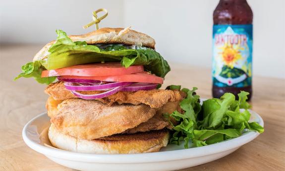 The fresh fish sandwich at St. Augustine's Beachcomber restaurant.