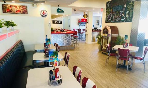 Inside Seating at Beachside Diner in St. Augustine Beach, Fl 