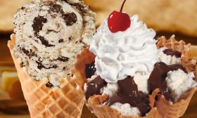 The crunchy waffle cones are handmade on the premises at Bruster's Real Ice Cream in St. Augustine.