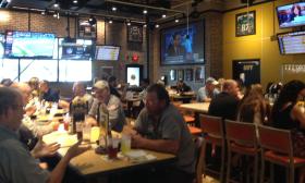 The interior of Buffalo Wild Wings in St. Augustine, FL.