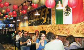 The interior of Burrito Works Taco Shop in downtown St. Augustine.