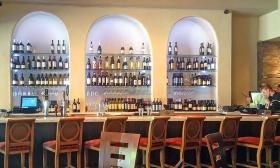 The full bar at Centro Piano Bar & Restaurant in St. Augusitne, Florida.