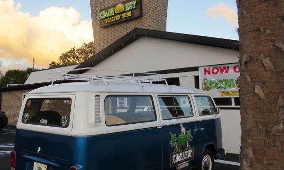 The Cheba Hut Van at Cheba Hut Toasted Subs in St. Augustine.