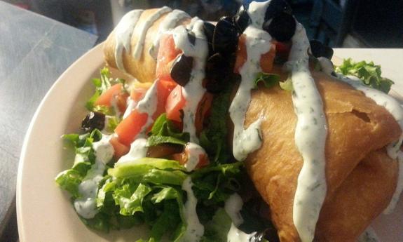 The menu at Little Margie's FA Cafe includes a delicious chimichanga.