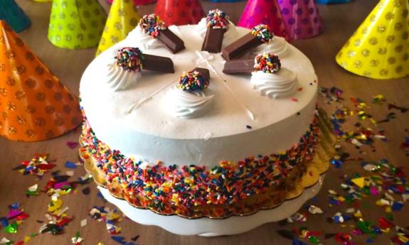 A celebratory cake from Cold Stone Creamery in St. Augustine.