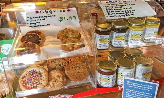 Cookies in a case at the Cheese Wheel in St. Augustine.