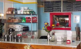 The interior of Cousteau's Waffle and Milkshake Bar in downtown St. Augustine, FL.