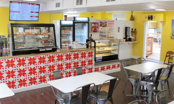 The bright and colorful interior of Cuban Café and Bakery in St. Augustine.