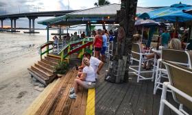 Deck and river seating at Beaches at Vilano in St. Augustine, FL.