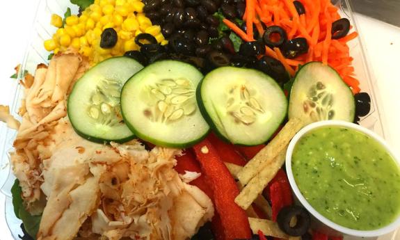 One of the delicious salads offered at the Dilly-Dally Deli in St. Augustine Beach.