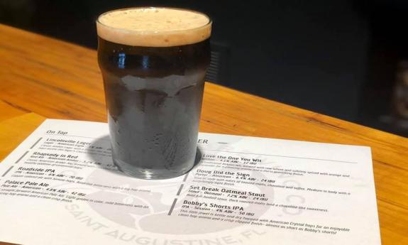 A dark beer at Dog Rose Brewing in St. Augustine, FL.