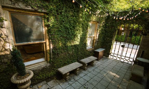 The courtyard entrance to Dos Gatos on Hypolita Street in St. Augustine.