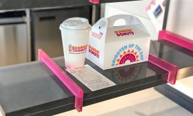 A mobile pickup counter at Dunkin' Donuts