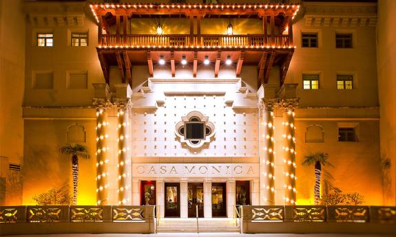 The distinctive exterior of the Casa Monica Hotel in historic St. Augustine, Florida.