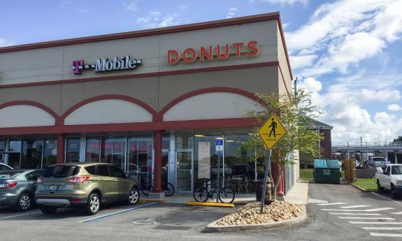 Front view of Fiction Donuts in St. Augustine, Florida.