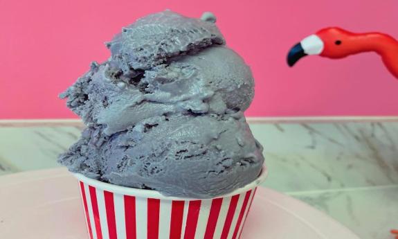 A mystery new flavor at Flo’s Premium Ice Cream in Ponte Vedra, FL.