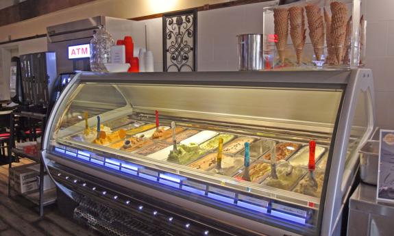 A view of the gelato flavors on display at Gelato Time in St. Augustine.