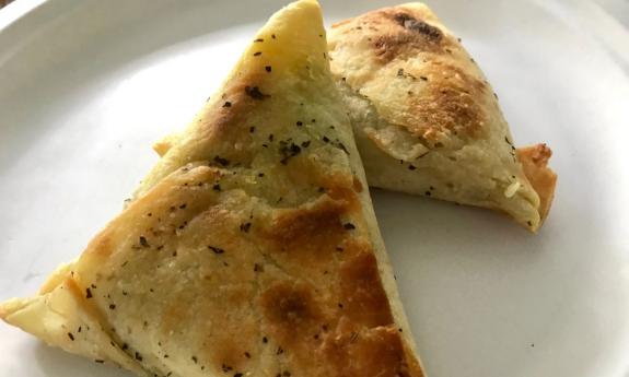 A plate of African Samosas served at Growers Alliance Cafe