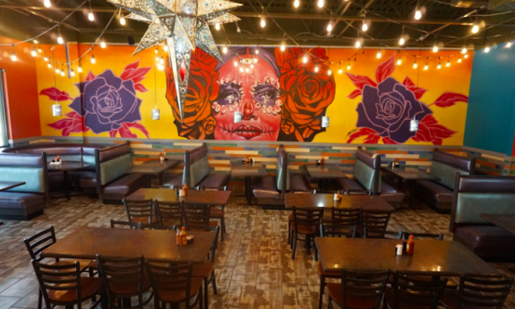 The inside seating area at La Catrina