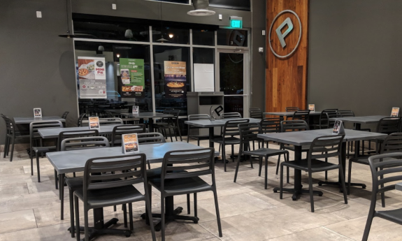 Inside Seating at Pieology in Ponte Vedra, Florida 
