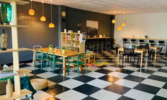 The welcoming interior of the Luna Cafe in St. Augustine.