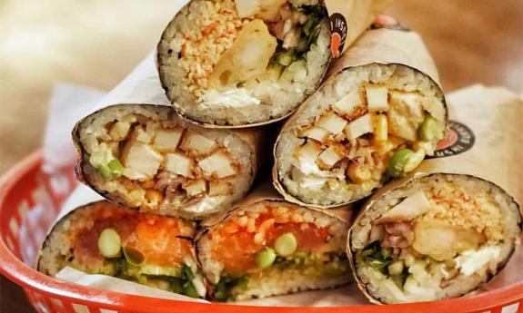 Burritos from Kazu Sushi Burrito in St. Augustine.