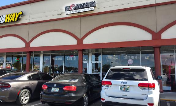 The exterior of the coffee shop