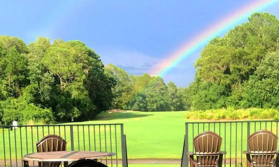 Dine inside or on the deck overlooking the course at Late Risers at the St. Johns County Golf Course.