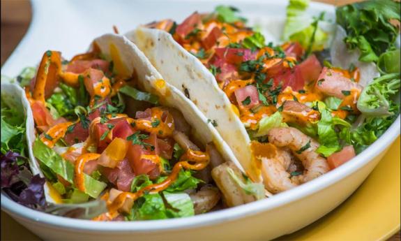 Mango Mang's Shrimp Tacos on Anastasia in St. Augusstine.