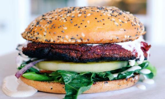 A lentil burger at McFlamingo in Ponte Vedra Beach, FL.