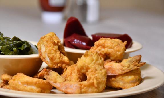 The fried shrimp plate at Moultrie Creek Diner in St. Augustine.