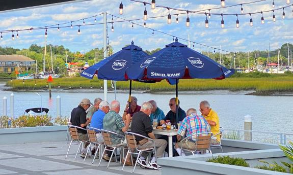 Outside seating at Otter's on the Water in St. Augustine.