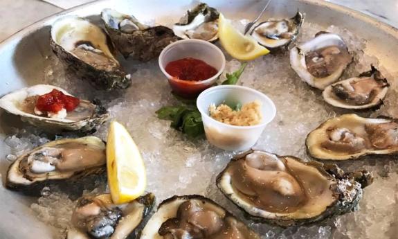 A platter of oysters at Johnny's Oyster Bar upstairs at Meehans in St. Augustine.