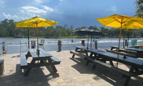 Outdoor waterway view at Palm Valley Outdoors Bar & Grill