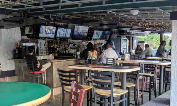 The porch bar at Pelican Landing in St. Augustine.