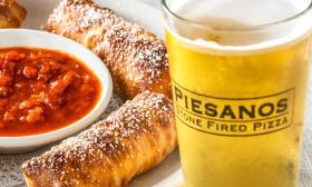 An appetizer and beer from Piesanos Stone Fired Pizza in St Augustine's Cobblestone Village.