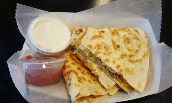 Quesadilla at Burrito Works in downtown St. Augustine.