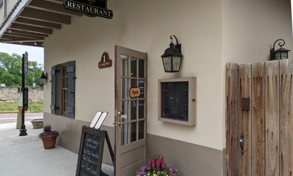 The entrance to the Sainte-George Restaurant at the City Gate in St. Augustine.