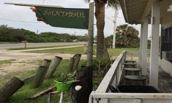 The porch at Sandbar Pub on Crescent Beach in St. Augustine, FL