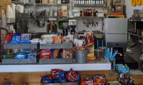 The service counter at Say Cheese! Dreamboat Coffee Snack Shack in St. Augustine.