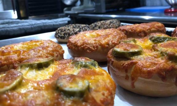 Schmagel's Bagels presents the cheddar jalapeno bagel in St. Augustine.